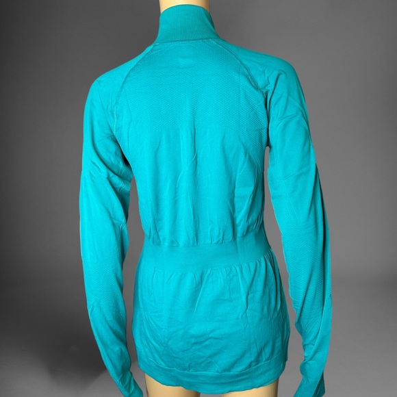 Lucy Womens T-Shirt Large L Teal Blue Athletic Strech 1/4 Zip Running Activewear - Picture 2 of 12